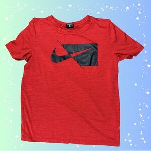 Nike Kids Red and Black Logo Tee